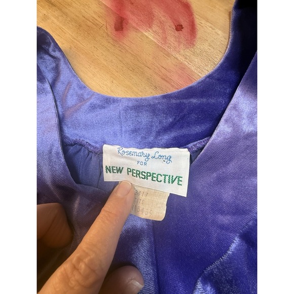 VTG Velour Maxi Purple Nightgown/Robe New Perspective by Rosemarie Long Petite M - Picture 2 of 3